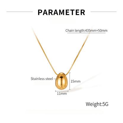 Teardrop Pendant Titanium Steel Necklace for Women - Minimalist Dainty Stainless Steel Jewelry | Trendy Versatile Layering Chain