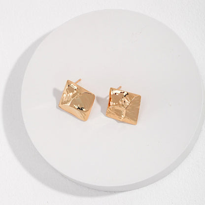 Retro Square S925 Sterling Silver Stud Earrings
