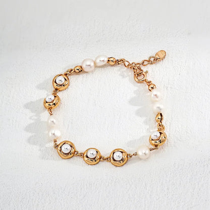 S925 Silver Fashion Natural Beaded Pearl Bracelet