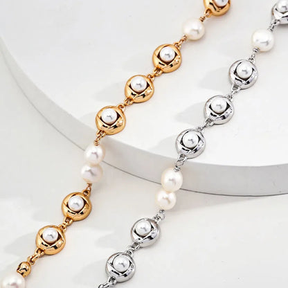 S925 Silver Fashion Natural Beaded Pearl Bracelet