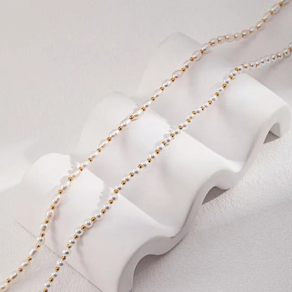 S925 Sterling Silver Irregular Natural Beaded Pearl Necklace Choker Necklace