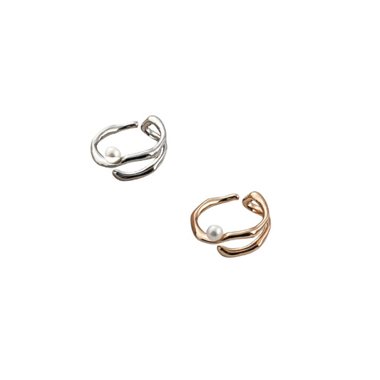S925 Sterling Silver Adjustable Pearl Ring