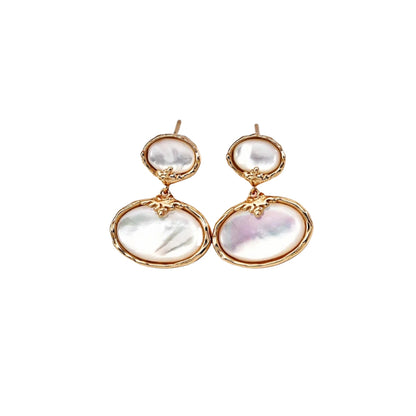 Handmade S925 Sterling Silver Earrings with Natural Shell