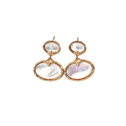 Handmade S925 Sterling Silver Earrings with Natural Shell
