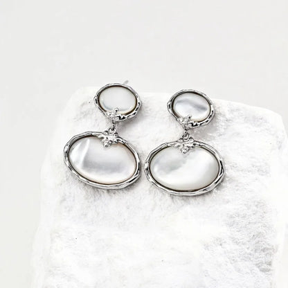 Handmade S925 Sterling Silver Earrings with Natural Shell