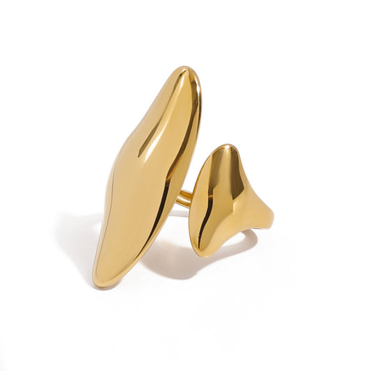 Adjustable Stainless Steel Ring – Irregular Vintage Design Titanium Steel Minimalist Stackable Jewelry