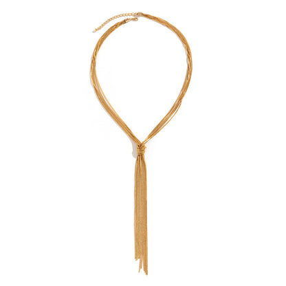 Layered Fringe Necklace for Women - Trendy Y2K Multi Chain Pendant | Boho Chic Statement Jewelry | Dainty & Edgy Gold Silver Necklace