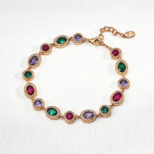 Fashion Colorful Zircon S925 Sterling Silver Bracelet