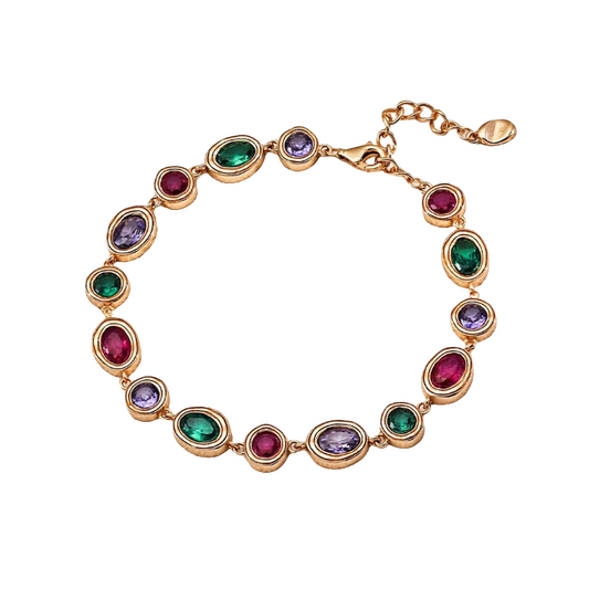 Fashion Colorful Zircon S925 Sterling Silver Bracelet