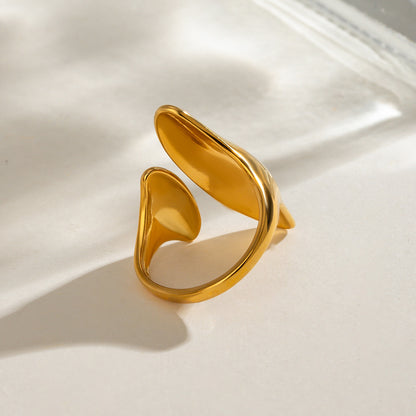 Adjustable Stainless Steel Ring – Irregular Vintage Design Titanium Steel Minimalist Stackable Jewelry