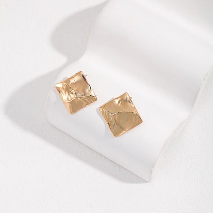 Retro Square S925 Sterling Silver Stud Earrings