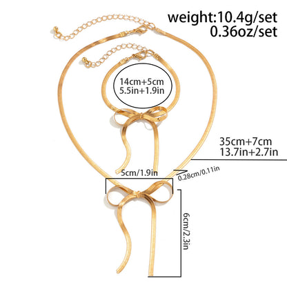 Empress Fashion Necklace for Women Versatile Snake Bone Chain Bowknot Clavicle Chain Necklace