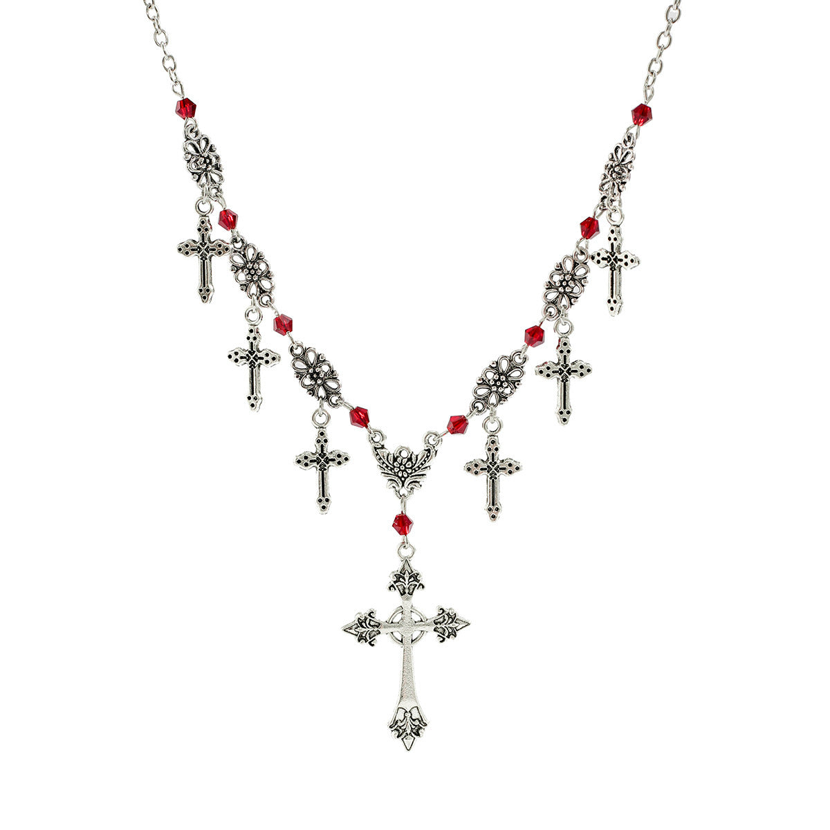 Hip-Hop Cross Pendant Sweater Chain Necklace Gothic Style Clavicle Chain