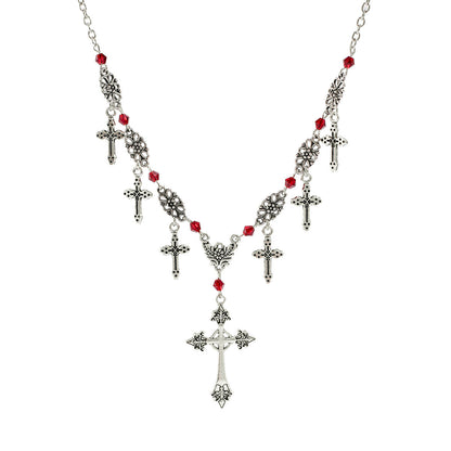 Hip-Hop Cross Pendant Sweater Chain Necklace Gothic Style Clavicle Chain