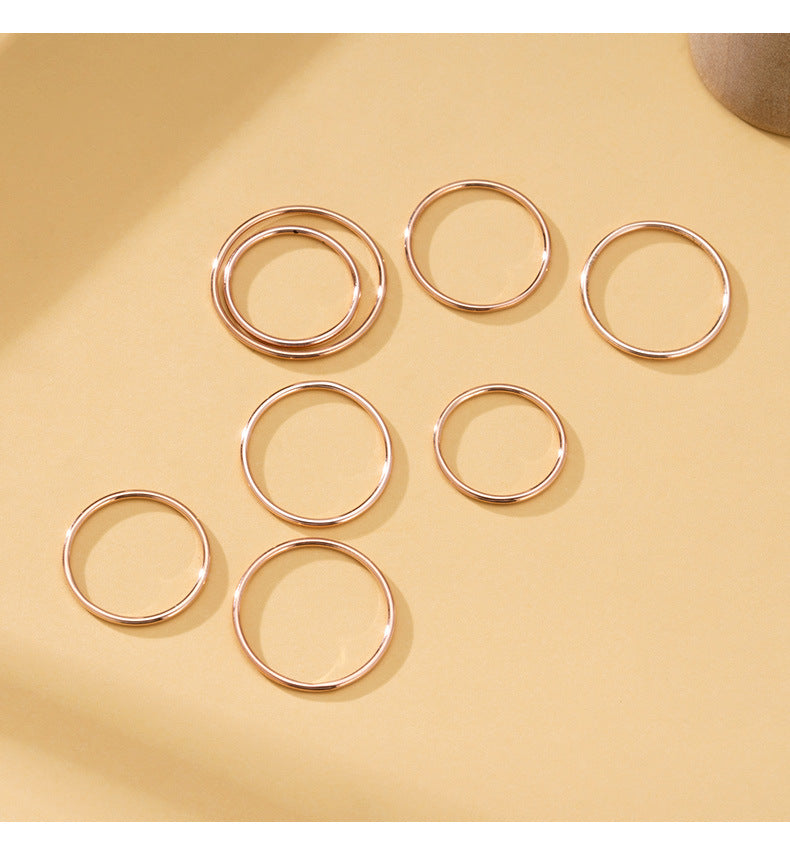 Fashion S925 Sterling Plain Band Silver Ring Smooth Line Simple Thin Ring for Women Index Finger Ring Tail Ring Silver Jewelry