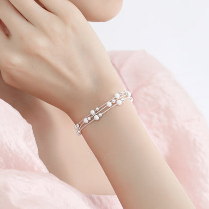 990 Pure Silver Tri-Braid Chain Bracelet | Minimalist Modern Jewelry | Zen-Inspired Dainty Gift for Women