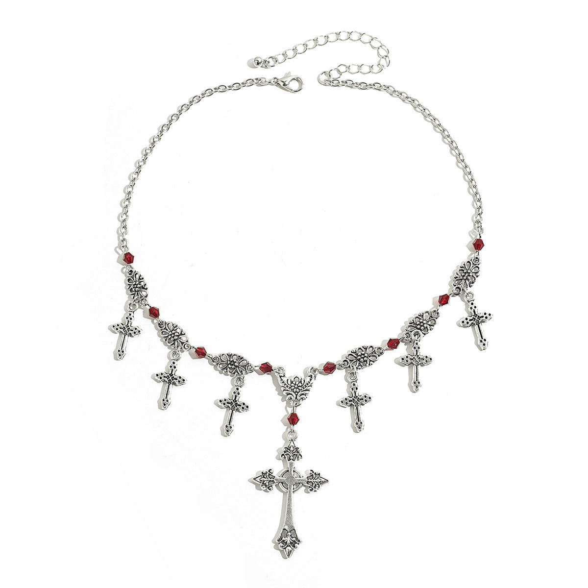 Hip-Hop Cross Pendant Sweater Chain Necklace Gothic Style Clavicle Chain