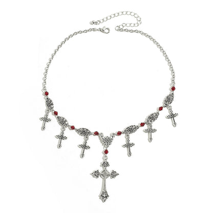 Hip-Hop Cross Pendant Sweater Chain Necklace Gothic Style Clavicle Chain