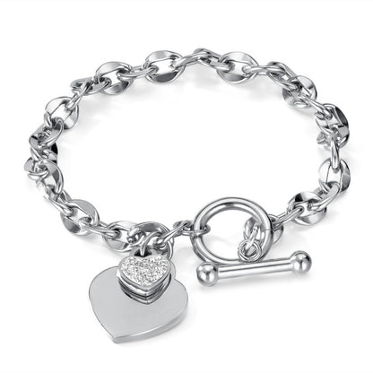 Minimalist Heart Bracelet for Women - Titanium Steel European Jewelry | Elegant Everyday Chain