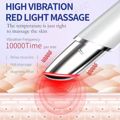 Beauty Device New Electric Eye Massager for Reducing Eye Wrinkles and Bags, Blue and Red Light Therapy Eye Cream Applicator, Lip Massager Eye Massager