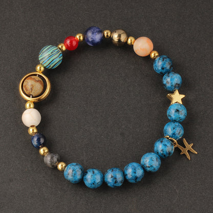 Planet 12 Constellation Logo Natural Stone Bracelet Unisex
