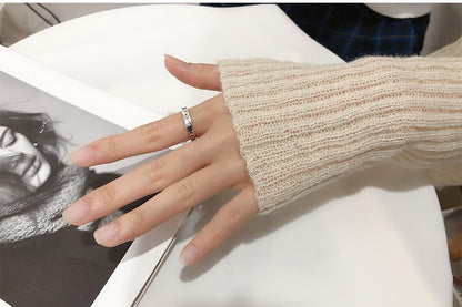 S925 Sterling Silver Ring Lucky Fashion Ins Trend Simple Adjustable Ring