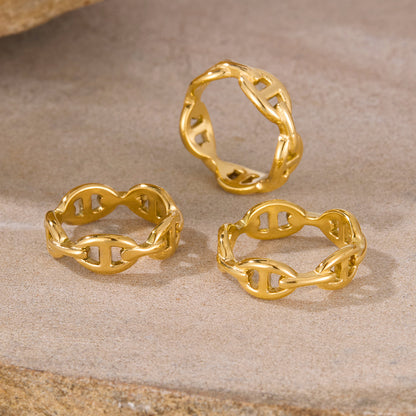 Minimalist Titanium Steel Ring for Women - Hollow Geometric Jewelry | Trendy Stackable Ring Gift