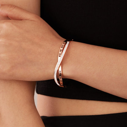 Titanium Steel Roman Numerals with Zircon | Stackable Women's Jewelry