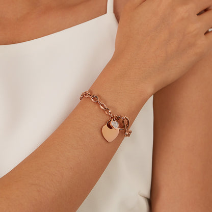 Minimalist Heart Bracelet for Women - Titanium Steel European Jewelry | Elegant Everyday Chain