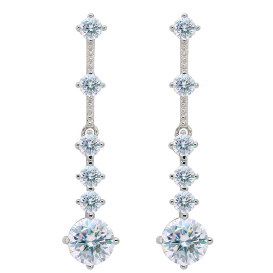 Moissanite Earrings Elegant Heavy Craft Long Tassel S925 Sterling Silver Drop Earrings
