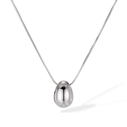 Teardrop Pendant Titanium Steel Necklace for Women - Minimalist Dainty Stainless Steel Jewelry | Trendy Versatile Layering Chain