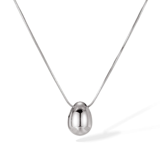 Teardrop Pendant Titanium Steel Necklace for Women - Minimalist Dainty Stainless Steel Jewelry | Trendy Versatile Layering Chain