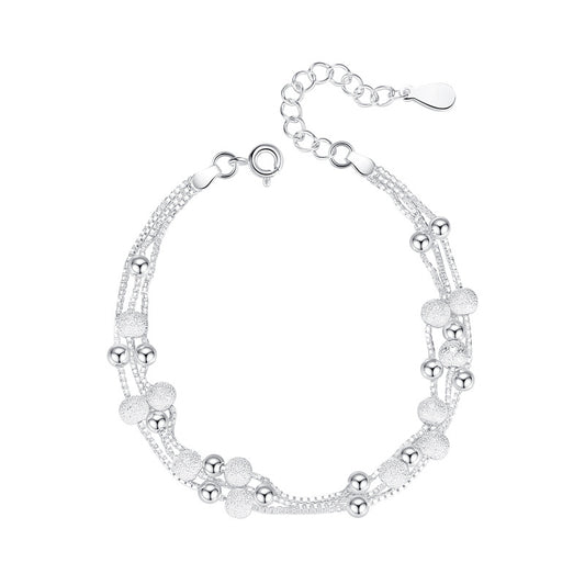 990 Pure Silver Tri-Braid Chain Bracelet | Minimalist Modern Jewelry | Zen-Inspired Dainty Gift for Women