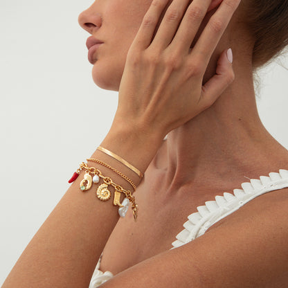 Multi-Pendant Layered Bracelet - Dainty Stackable Chain for Women | Minimalist Luxury Jewelry