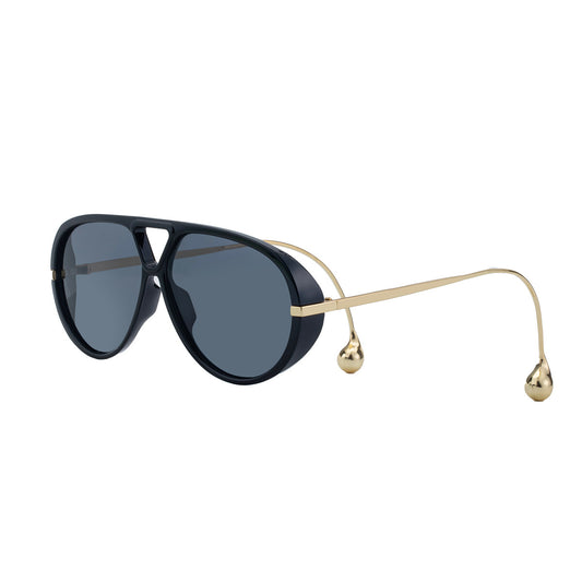 2025 New Sunglasses for Women Double Bridge Personality Frog Glasses, Sun Protection Aviator Sunglasses