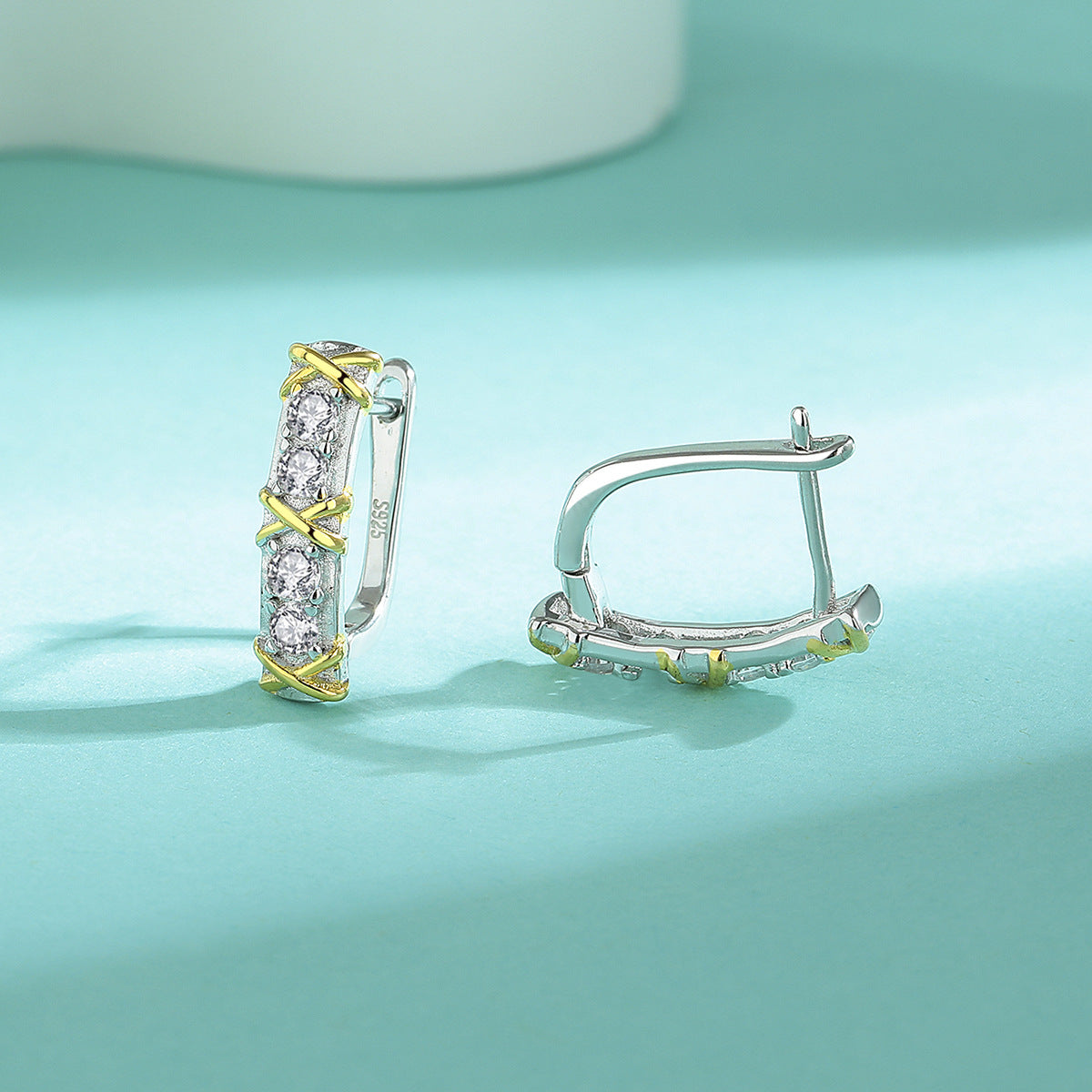 Fashion S925 Sterling Silver Ear Cuffs Moissanite New Hoop Versatile Earrings