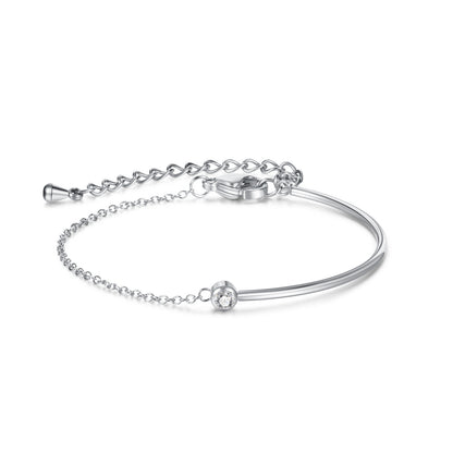 Minimalist Titanium Steel Bracelet for Women – Zirconia Dainty Hand Chain, Luxury Summer Jewelry