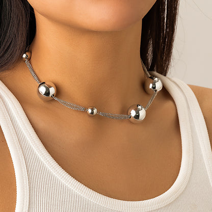 Light Luxury French Retro Imitation Pearl Necklace for Women Punk Style Necklace