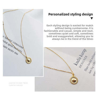 S925 Sterling Silver Pendant Necklace Layered Star Moon Glossy Clavicle Necklace