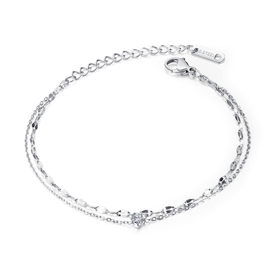 Zircon Titanium Steel Bracelet for Girls - Minimalist Dainty Hand Chain, Trendy Ins Fashion Jewelry