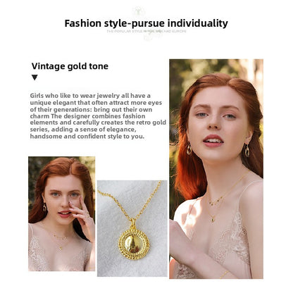 S925 Sterling Silver Pendant Necklace Layered Star Moon Glossy Clavicle Necklace
