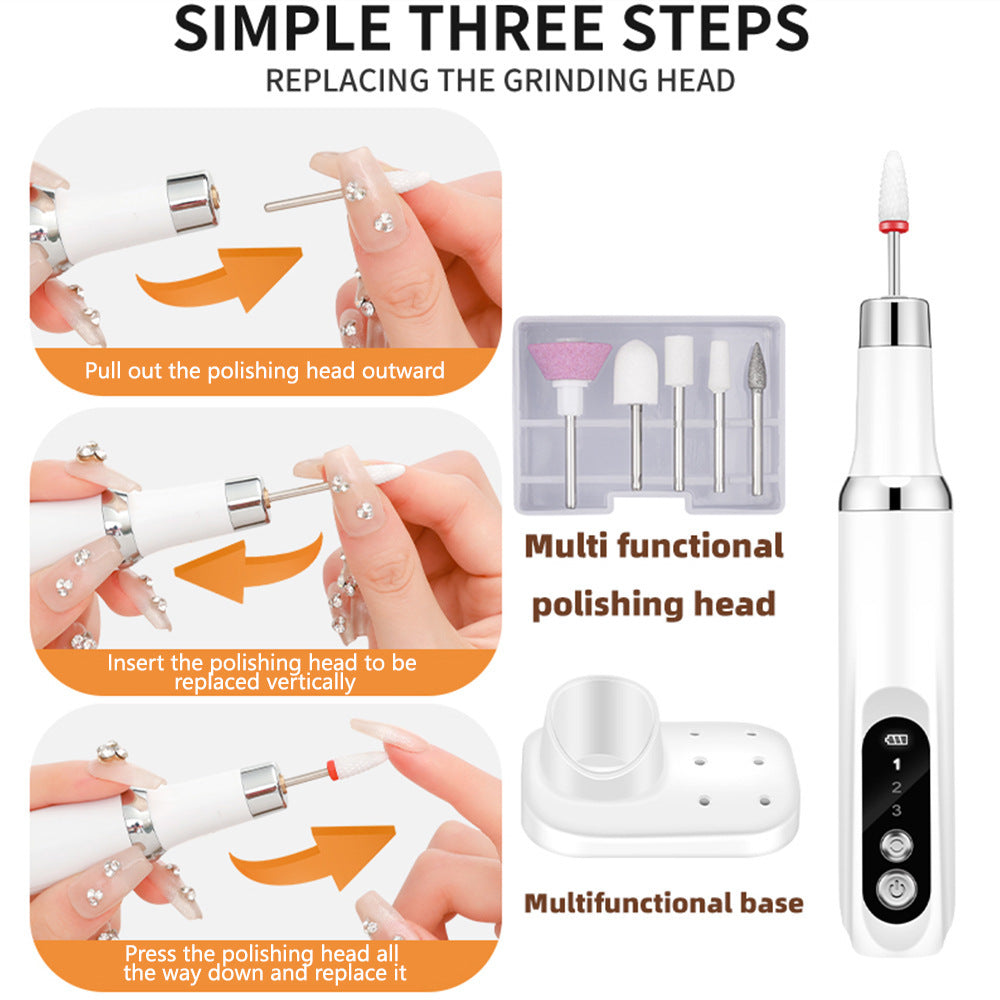 Hot-Selling Beauty Device Non-Heating Nail Drill Electric Nail Polish Remover Nail Art Tool Nail Grinder