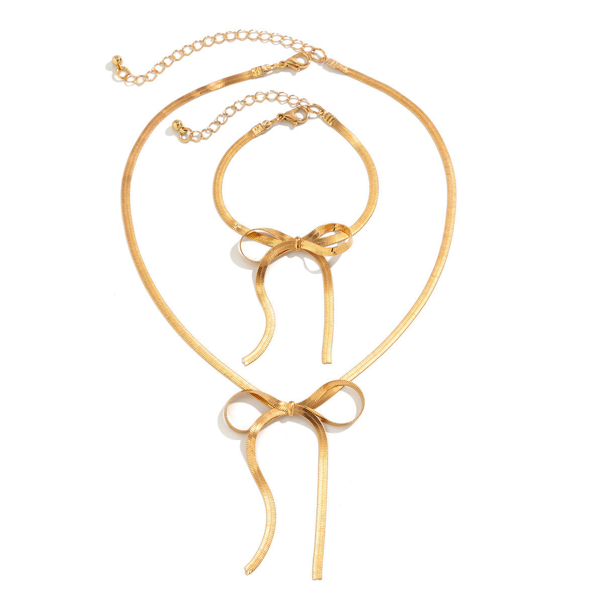 Empress Fashion Necklace for Women Versatile Snake Bone Chain Bowknot Clavicle Chain Necklace