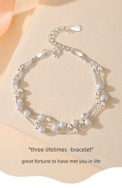 990 Pure Silver Tri-Braid Chain Bracelet | Minimalist Modern Jewelry | Zen-Inspired Dainty Gift for Women