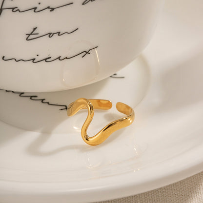 Minimalist Serpent Ring - Adjustable Titanium Steel Coil Band, Unique Geometric Shape