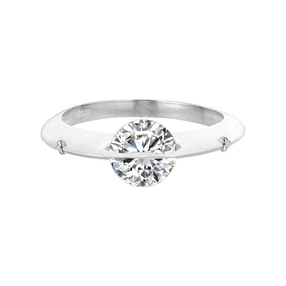 S925 Sterling Silver Matte Cosmic Star Rotatable Ring Planet Sparkling Niche Design Sivler Ring