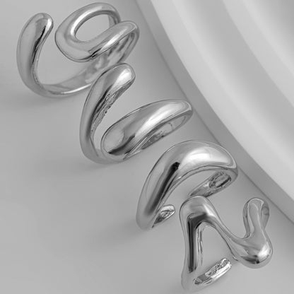 Polished Irregular Geometric Joint Rings Hip-Hop Style Women's Fashion Ring Set