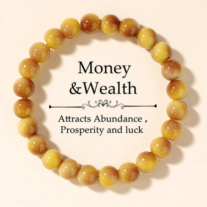 Gold-Plated Tiger Eye Stone Bracelet Jewelry for Women, Natural Stone Bracelet, Non-Fading, Brightening Effect