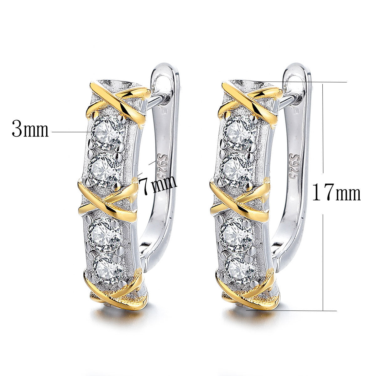 Fashion S925 Sterling Silver Ear Cuffs Moissanite New Hoop Versatile Earrings