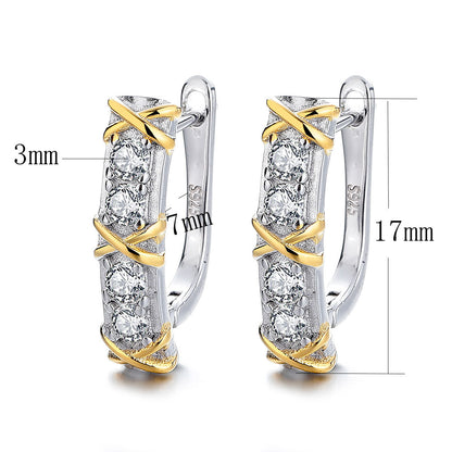 Fashion S925 Sterling Silver Ear Cuffs Moissanite New Hoop Versatile Earrings